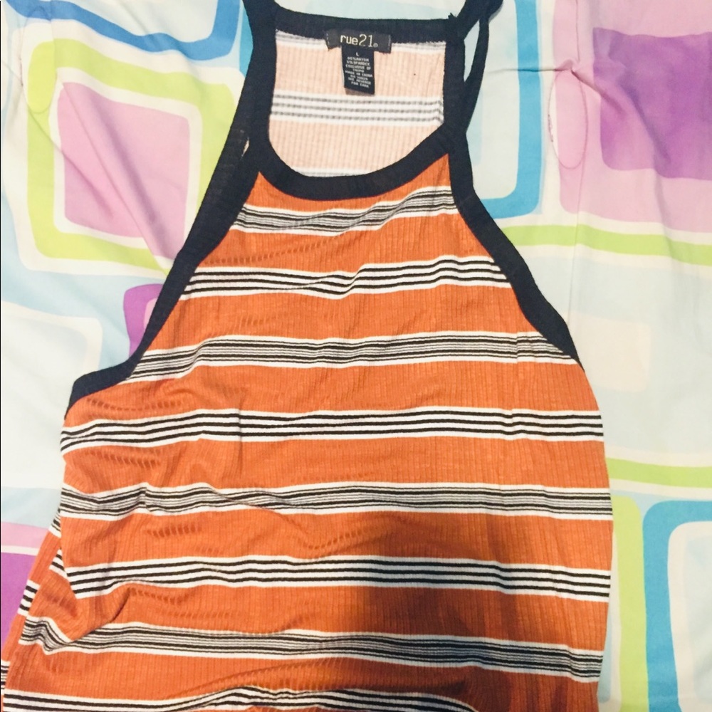 Multicolored Stripe cropped tank